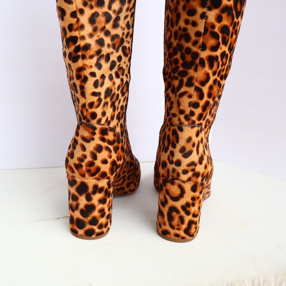 Gianni Bini Jellenia Leopard Print Haircalf Boots - Picture 13 of 14